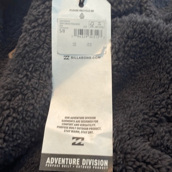 Billabong Switchback Mock Neck Fleece Pullover Sweatshirt Jacket Black Brown Tri - Picture 6 of 16
